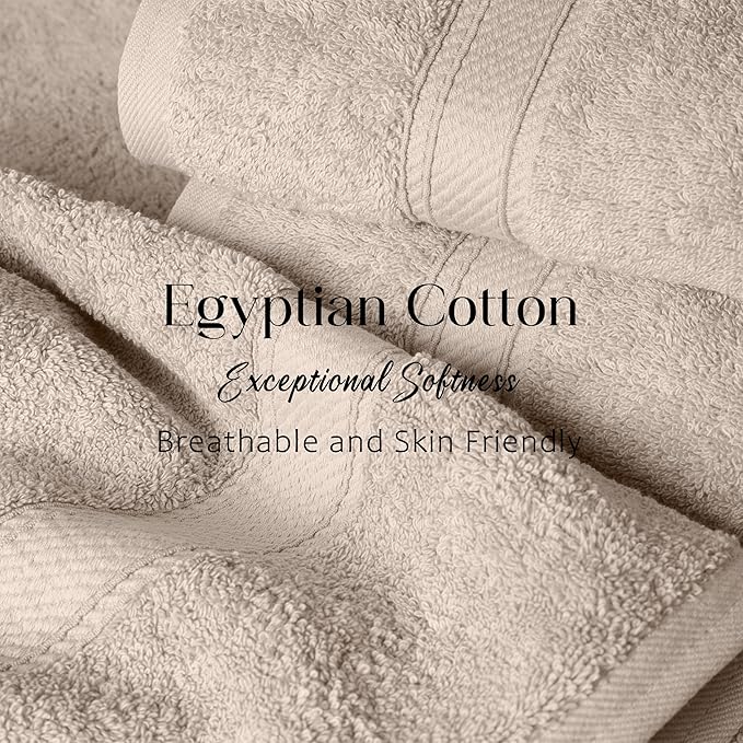 SUPERIOR Egyptian Cotton Pile Bath Towel Set of 2, Ultra Soft Luxury Towels - Image 7