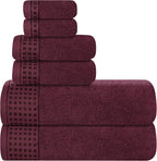 GLAMBURG 100% Cotton Ultra Soft 6 Pack Towel Set, Contains 2 Bath Towels 28x55 by GLAMBURG