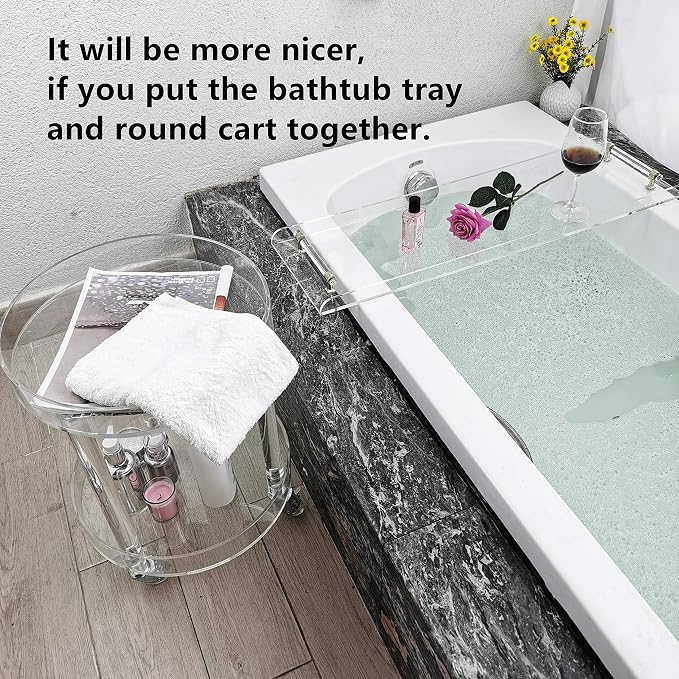 42" Gold Handle transaprent Bathtub Caddy - Image 6