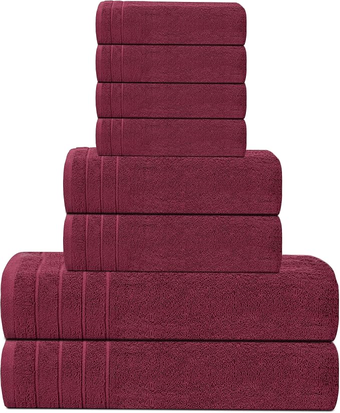 Tens Towels Pack of 8 Towels Set, 2 Extra Large Bath, 2 Hand, 4 Washcloths - Image 5