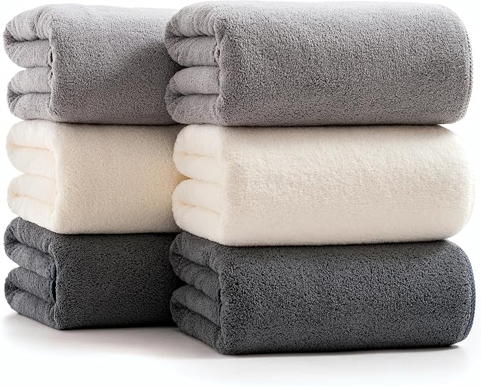 sakano 6-Piece Colorful Microfiber Bath Towel Set by Unknown