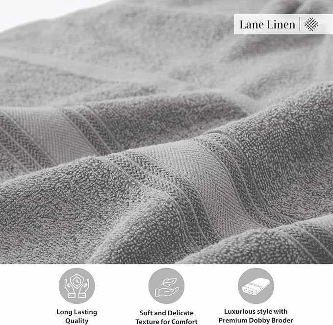 Lane Linen 100% Cotton Bath Sheets Set of 4 - Image 8