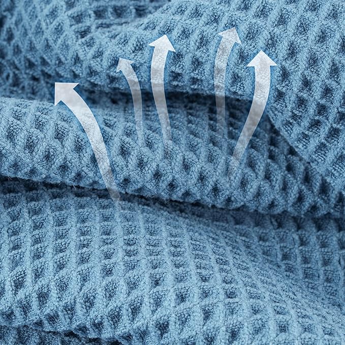 Microfiber Waffle Bath Towels, 4 Pieces, Fast Drying, Lint Free 430 GSM - Image 2