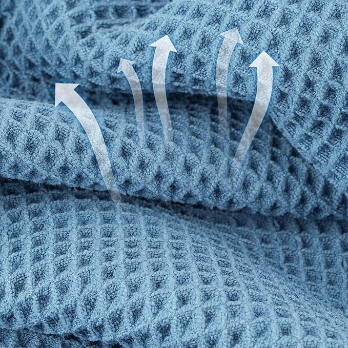MICROFI New Microfiber Waffle Bath Towels, 2 Pieces, Fast Drying, Lint Free 430 - Image 2
