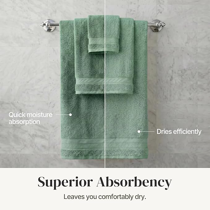 Modern Threads - Spun Loft 6-Piece 100% Combed Cotton Towel Set - Bath Towels - Image 5