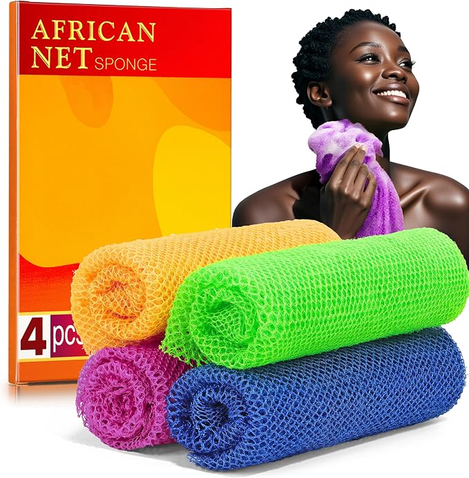 4 Pieces African Net Sponge for Deep Exfoliation – African Net Sponge Authentic by SpiralScgv