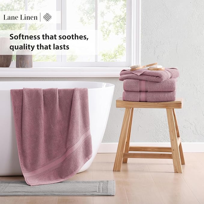 Lane Linen 100% Cotton Bath Sheets 4 Pack - Image 5