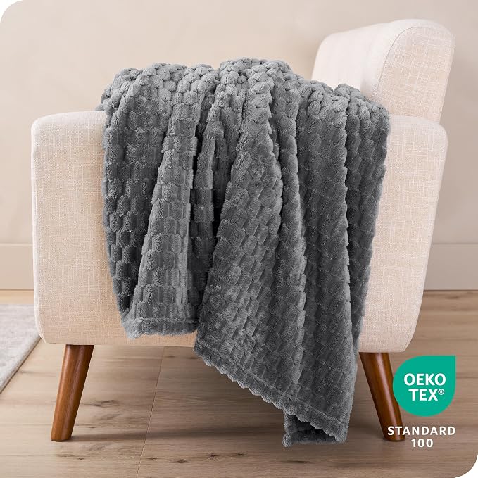 Bare Home Textured Fleece Blanket - Image 5