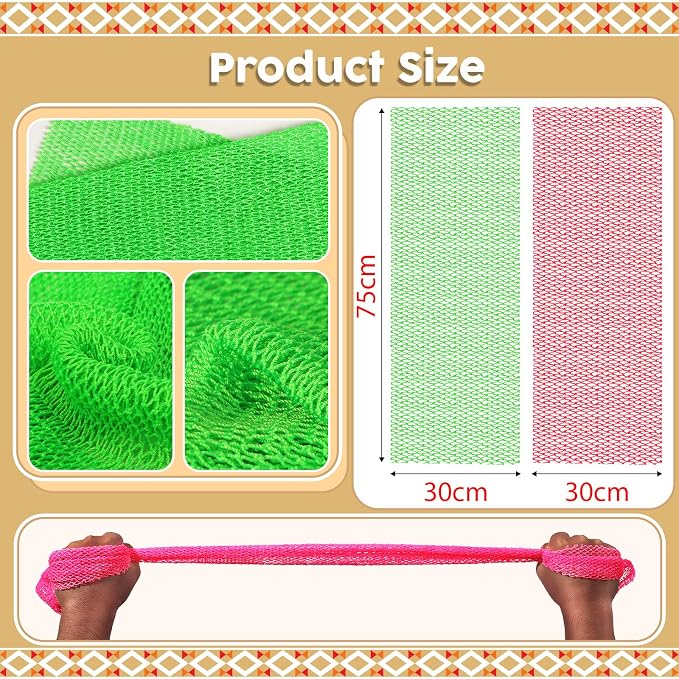 2 Pieces African Net Sponge – Real Authentic Exfoliating Bath Sponges - Image 2