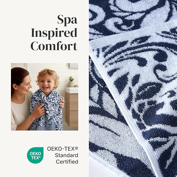 Modern Threads Botanical Vine 6-Piece 100% Cotton Towel Set – Reversible Yarn - Image 4