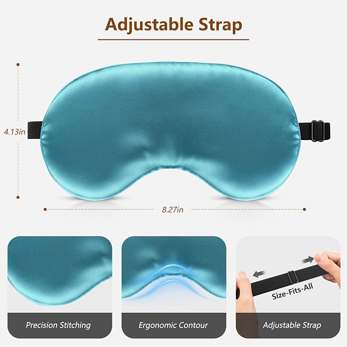 Sleep Mask Silk Eye Mask for Men Sleeping Mask, Adjustable Elastic Strap for - Image 6