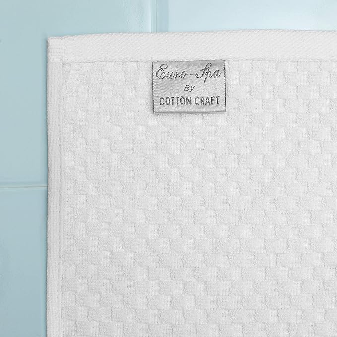 COTTON CRAFT- Euro Spa Set of 2 Luxury Waffle Weave Bath Sheets, Oversized Pure - Image 2