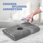 White Classic Light Gray Bath Towels 27x54 Inch, Cotton Towel Set - Image 5