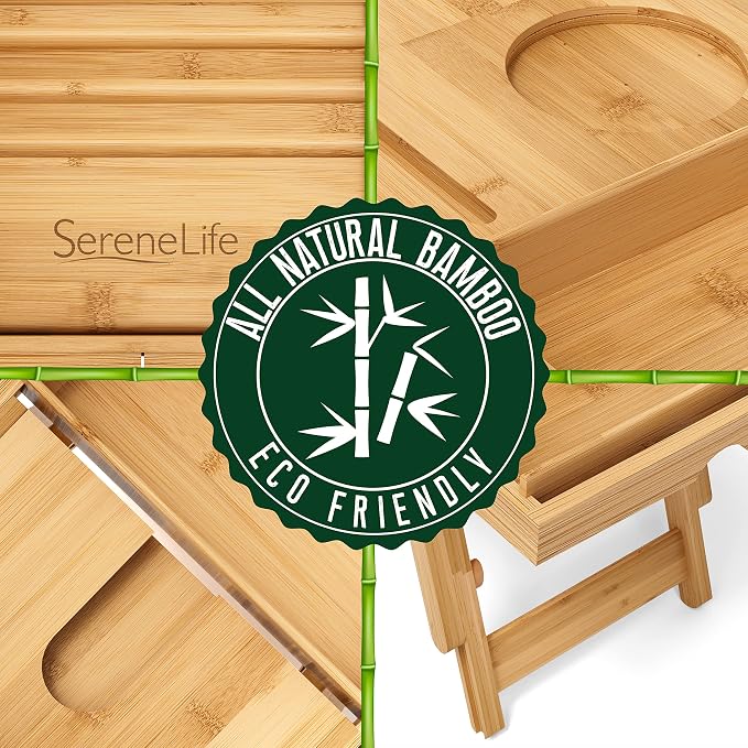 SereneLife Bath Caddy Breakfast Tray Combo - Image 7