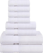 Towel and Linen Mart White Towel Sets, 2 Bath Towels 2 Hand Towels and 4 by T+%26+L+Towel+and+Linen+Mart
