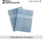 LANE LINEN 100% Ring Spun Cotton Bath Sheets - Image 5