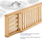 Bamboo Large 28.7" Long Slatted Bathtub Tray - Image 3