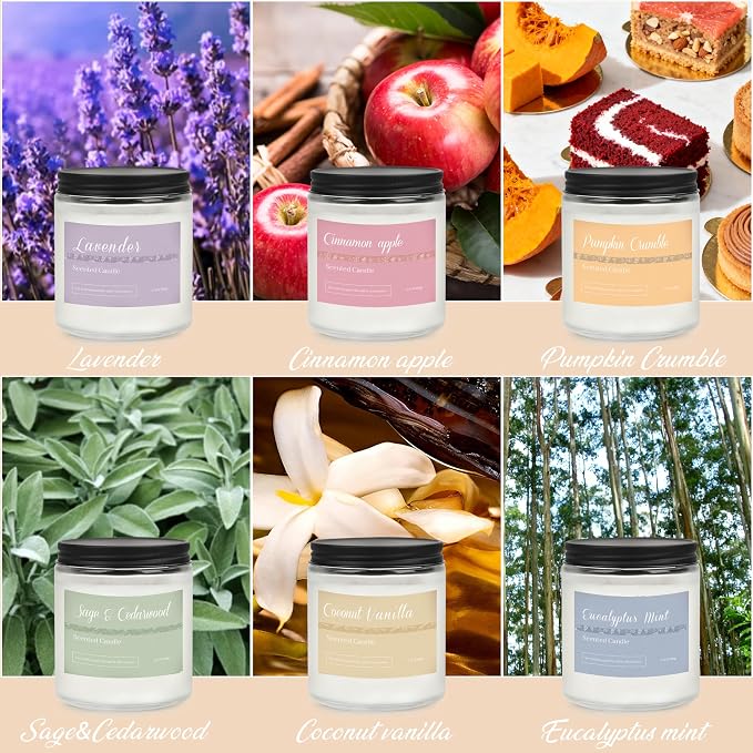 6 Pack Fall Candles for Home Scented, Fall Scented Candles for Women Gifts - Image 3