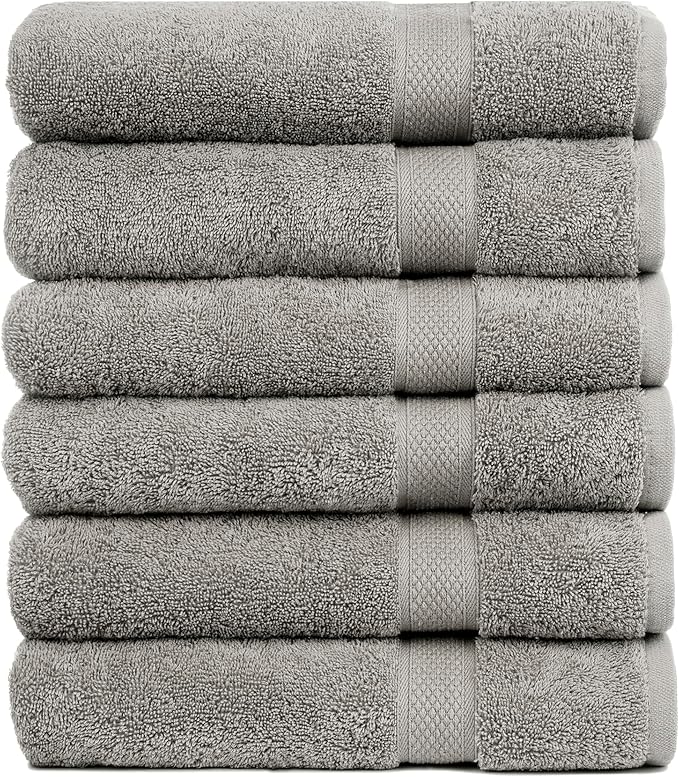 Pleasant Home Bath Towels Set of 6 100% Cotton, 515 GSM | Lightweight, Soft & by PH+Pleasant+Home