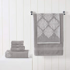 Modern Threads 6 Piece Reversible Yarn Dyed Jacquard Towel Set Artesia Damask - Image 2
