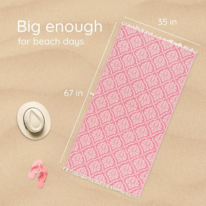 Turkish Beach Towel – 100% Cotton, Quick Dry, Lightweight, Soft Oversized Beach - Image 3