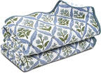 Ridhi Block Print Light Steel Blue Cotton Spa/Beach Towel 27"x54" Set of 2 - Image 7