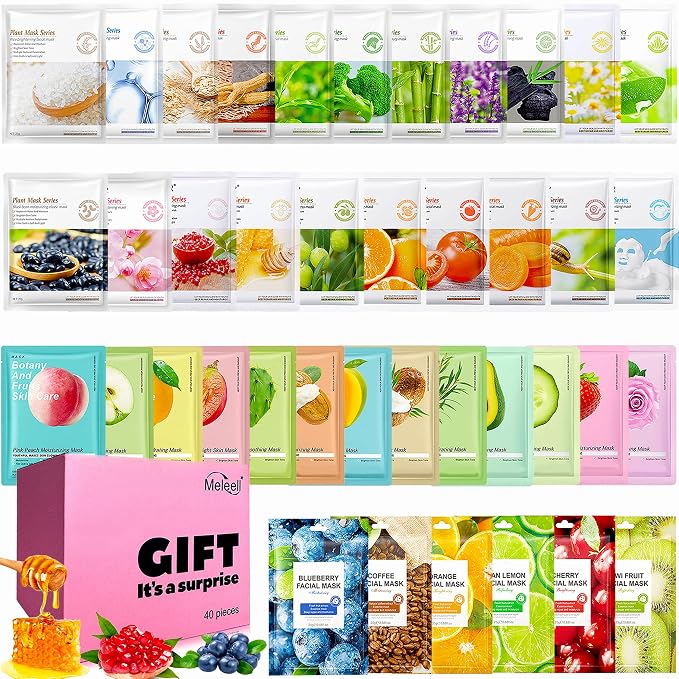 40 Pack Collagen Face Masks Skincare Bulk by IMGladYouChoseMeleellGoAheadAndChooseYourFavoriteItemsThankYou