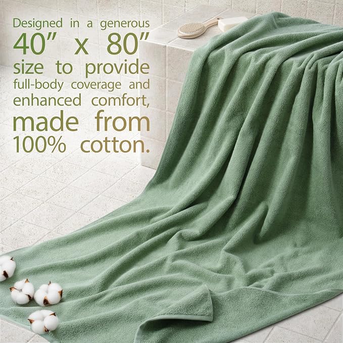 Cotton Paradise 100% Cotton 40x80 Oversized Bath Sheet, Extra Large Turkish - Image 2