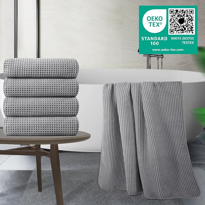 POLYTE 430 GSM Microfiber Oversize Quick Dry Lint Free Bath Towel, 60 x 30 in - Image 2