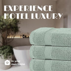 White Classic Wealuxe Green Bath Towels 24x50 Inch, Cotton Towel Set - Image 7