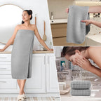 POLYTE 430 GSM Microfiber Quick Dry Lint Free Oversize Bath Towel Set, 6 Piece - Image 5