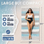 ATANI Turkish Beach Towel, Converts to a Bag, Oversized 100% Cotton Bath Towels - Image 3