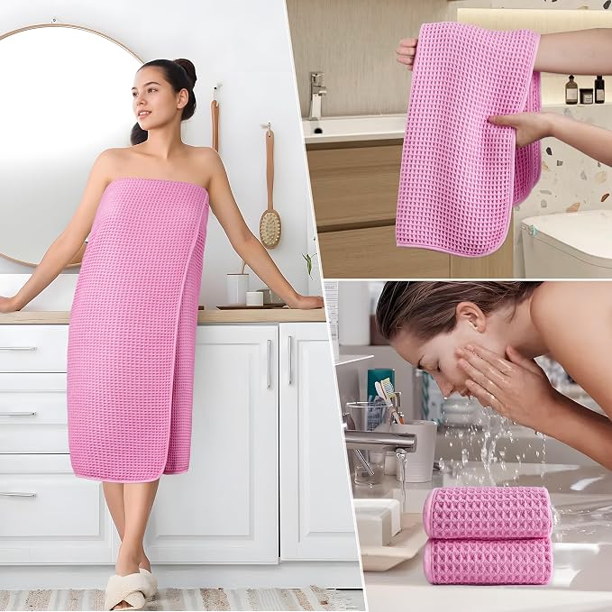 POLYTE 430 GSM Microfiber Quick Dry Lint Free Oversize Bath Towel Set, 6 Piece - Image 5