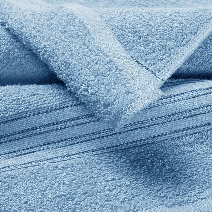 BOUTIQUO 100% Cotton 2 Pack Bath Towel Set 28x55, Eco-Friendly Large Bath Towels - Image 2
