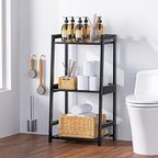 POXAKA 3 Tier Bamboo Bathroom Shelves, Ladder Shelf - Image 2