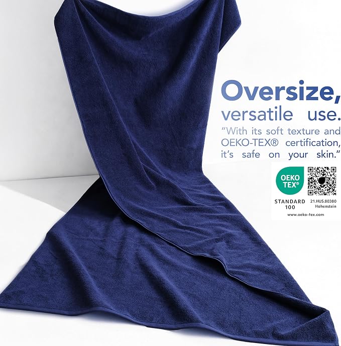American Soft Linen 100% Cotton 600 GSM Turkish 40x80 Oversized Bath Towel Sheet - Image 3