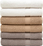Pleasant Home Bath Towels Set of 6 100% Cotton, 515 GSM | Soft & Highly by PH+Pleasant+Home