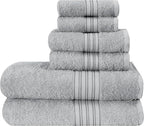 BOUTIQUO 6 Pack Cotton Towel Set, Contains 2 Bath Towels 28x55 inch, 2 Hand by BOUTIQUO