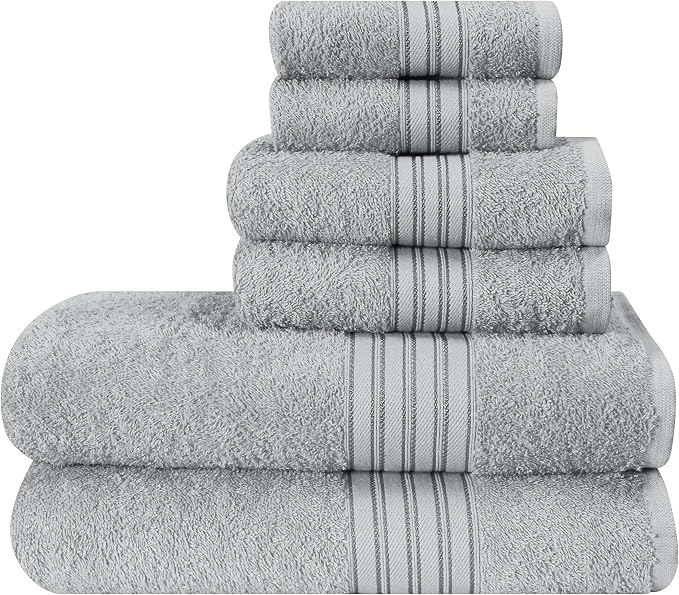 BOUTIQUO 6 Pack Cotton Towel Set, Contains 2 Bath Towels 28x55 inch, 2 Hand by BOUTIQUO