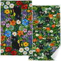 Accnicc 2 Pack Black Cat Bathroom Hand Towels Decorative Green Plant Daisy by Accnicc