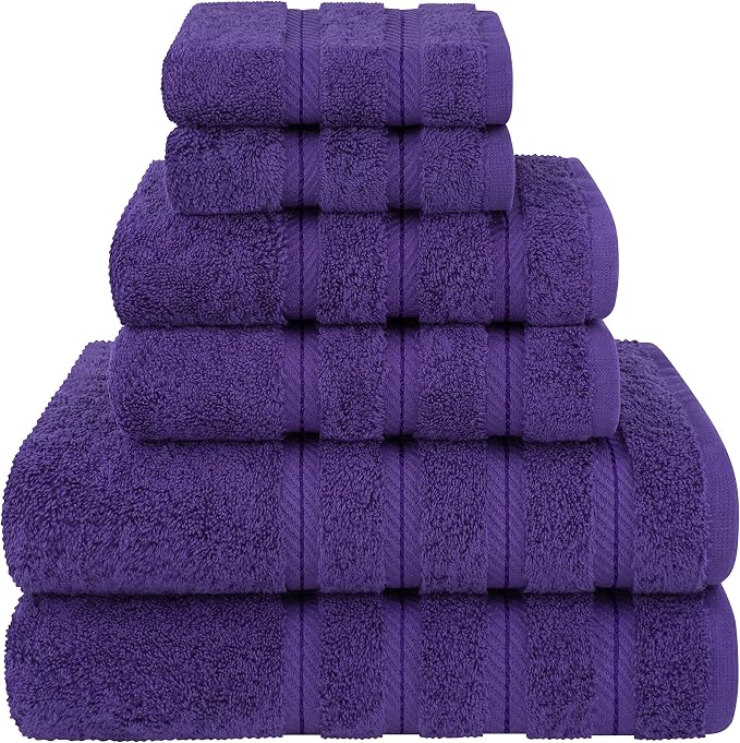 American Soft Linen Luxury 6 Piece Towel Set, 2 Bath Towels 2 Hand Towel 2 by AmericanSoftLinen