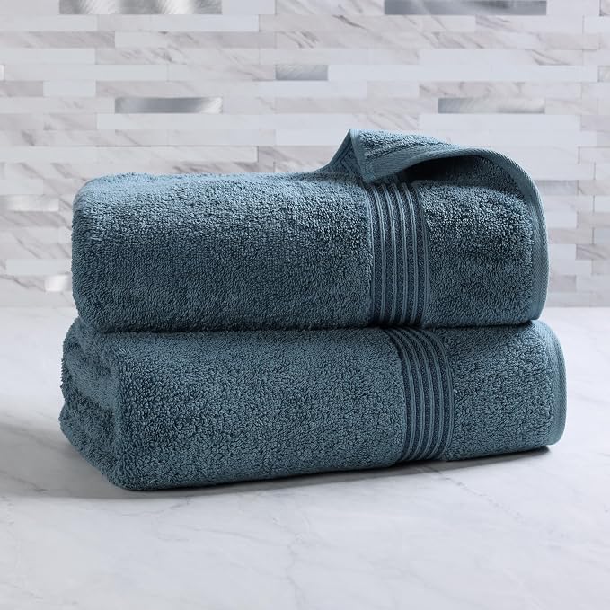 Superior Egyptian Cotton 2-Piece Bath Sheet Towel Set, Oversized Body Towels - Image 2