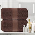 White Classic Luxury Soft Brown Bath Sheet Towels - Image 6
