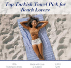 Cacala Lightweight and Thin Turkish Beach Towel 100% Cotton Sand-Free and - Image 5