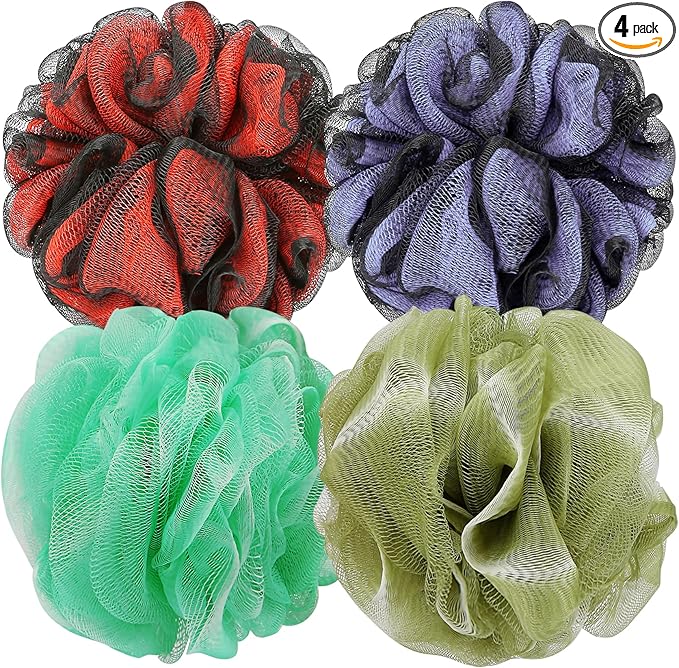 DadyMart Bath Shower Loofah Sponge 60g Bath Mesh Pouf Shower Ball Body Scrubber by DadyMart