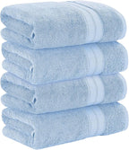Modern Threads 4-Pack SpunLoft Bath Sheet Blue 35x66 - Image 3