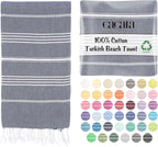 Cacala Lightweight and Thin Turkish Beach Towel 100% Cotton Sand-Free and by Cacala