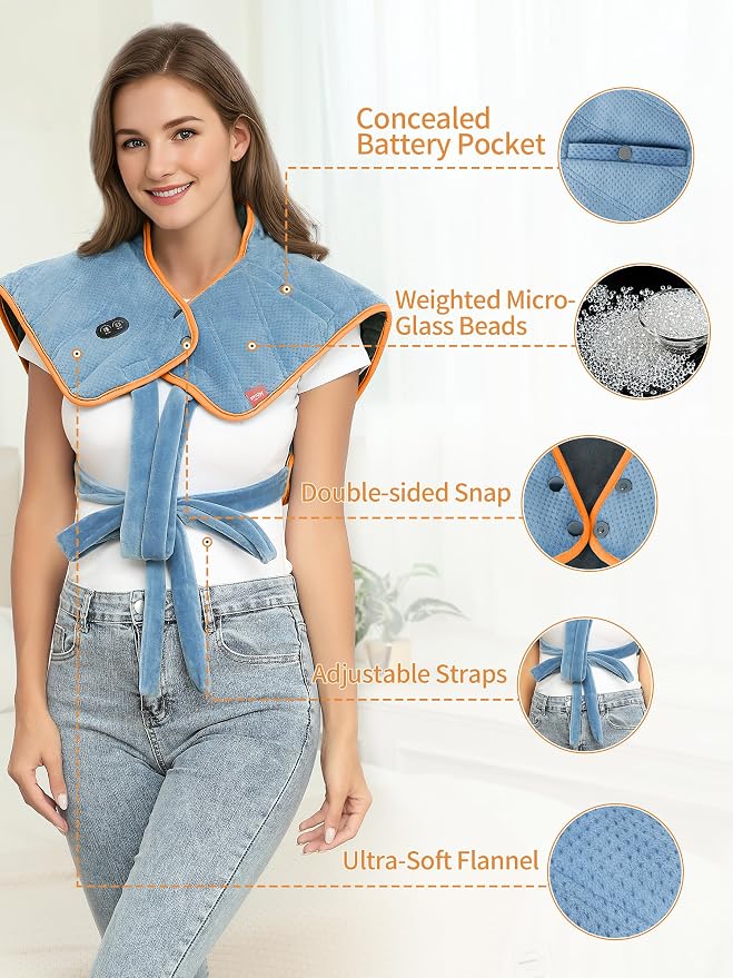 Vofuoti Heating Pad for Neck and Shoulders, 12V Portable Cordless Heating Pads - Image 3
