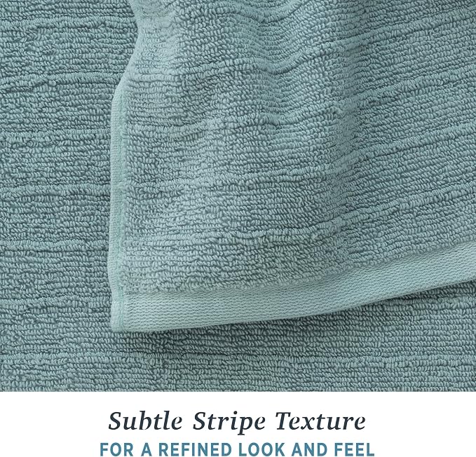Welhome James 100% Cotton Textured Stripe Towel Set - Image 6
