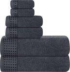 GLAMBURG 100% Cotton Ultra Soft 6 Pack Towel Set, Contains 2 Bath Towels 28x55 by GLAMBURG